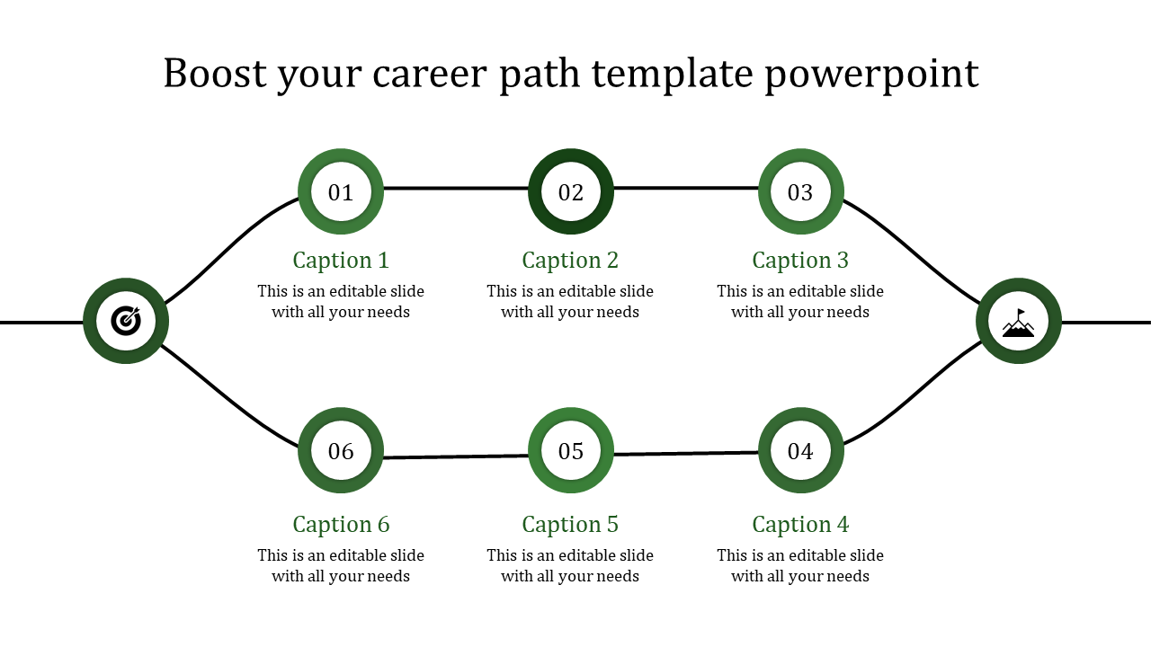 career path template powerpoint-green